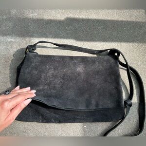 Black Suede Crossbody Bag